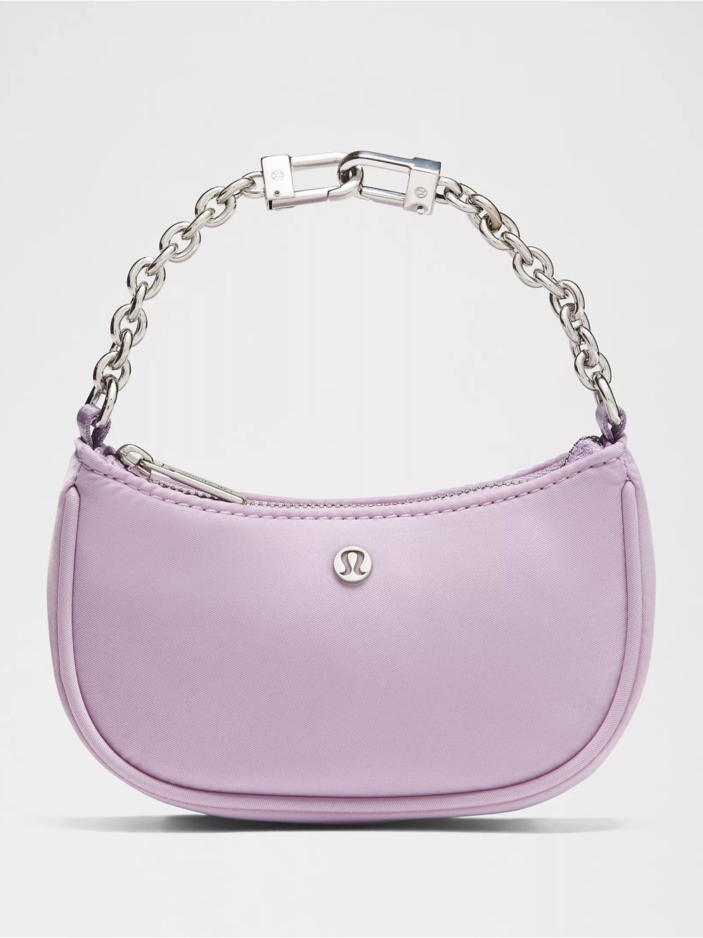 LULULEMON CITY ESSENTIALS NANO SHOULDER BAG LILAC PLAY/SILVER EXC CONDITION